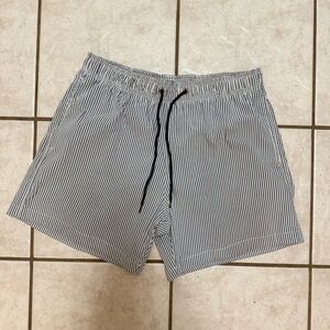 H&M Navy and White Striped Shorts